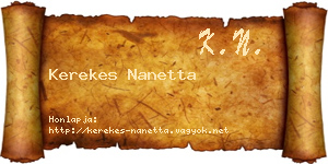 Kerekes Nanetta névjegykártya